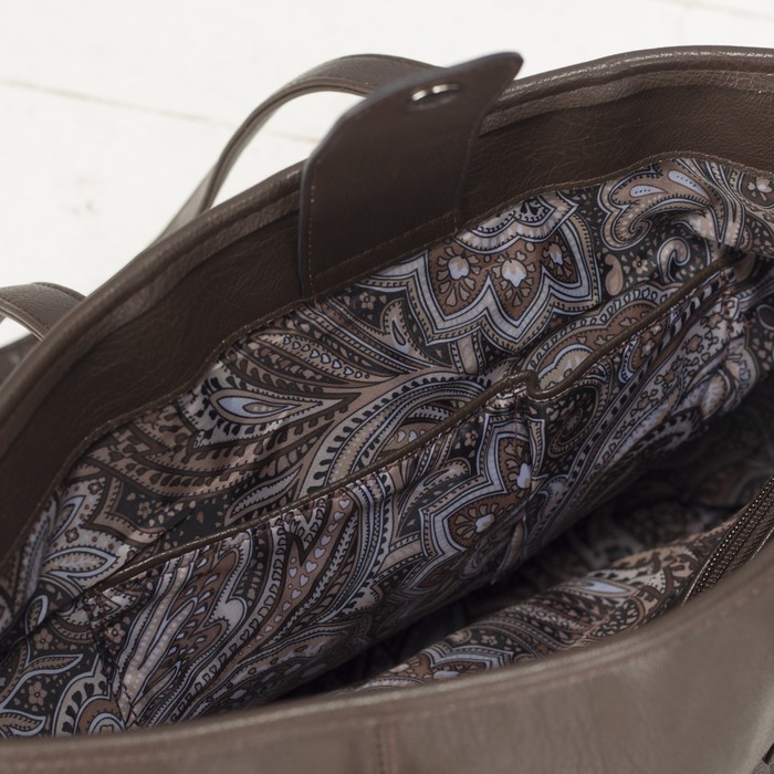 Сумка женская на молнии, 1 отдел с перегородкой, цвет коричневый