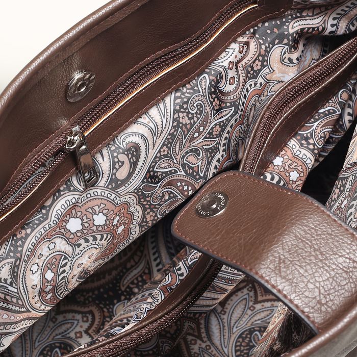 Сумка женская на молнии, 1 отдел с перегородкой, цвет коричневый