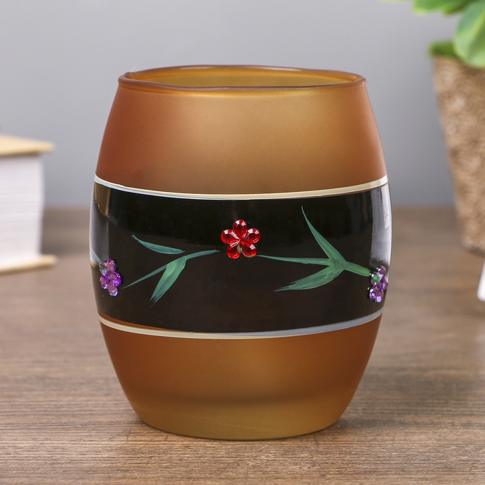 Подсвечник стекло "Цветочная волна" 9х7х7 см