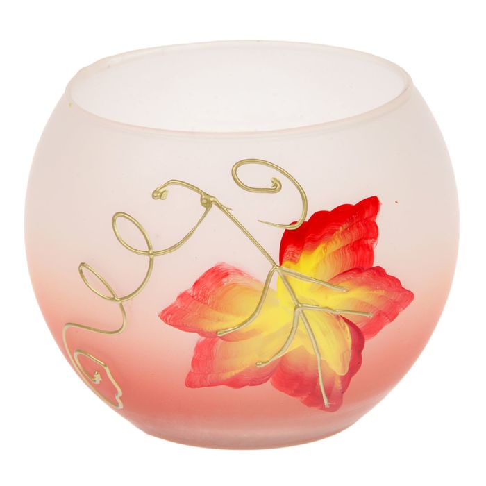 Подсвечник стекло "Кленовый лист" 10,5х10,5х8,5 см