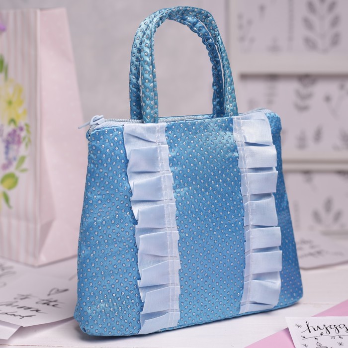 Сумка детская на молнии "Мила", 1 отдел, цвет голубой