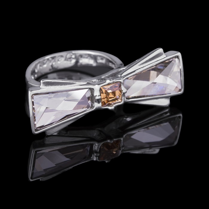 Кольцо "Ксантия", размер 16, цвет серый в серебре