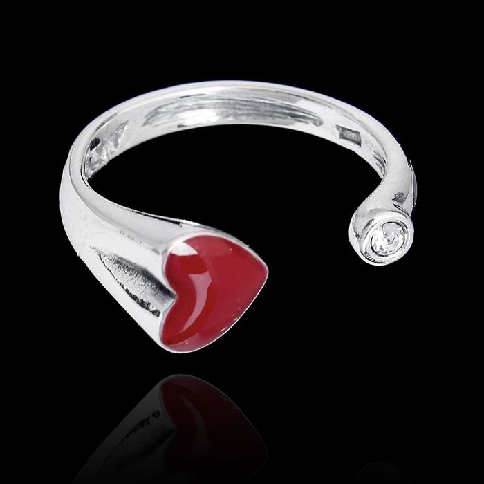 Кольцо "Хорея", размер 17, цвет красный в чернёном серебре
