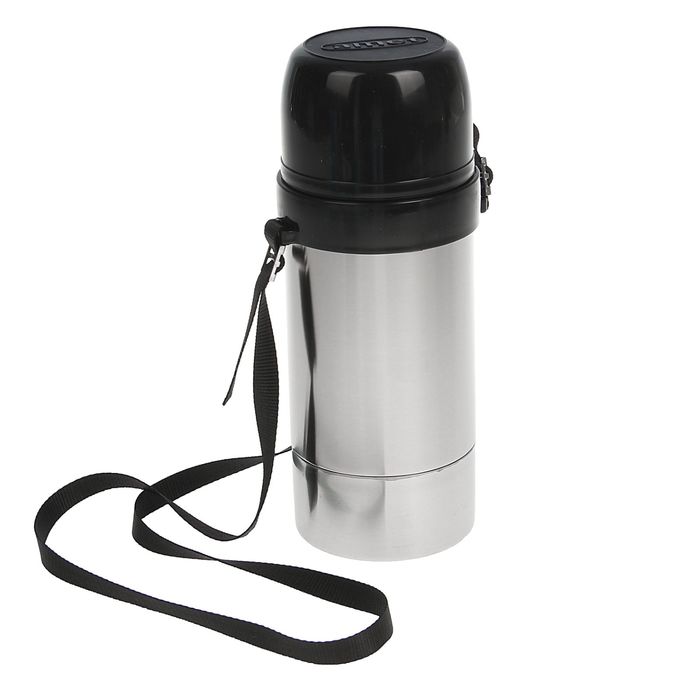 Термос "Дорожный" с широким горлом, 1.25 л, 46 °С, 6 ч, на ремне