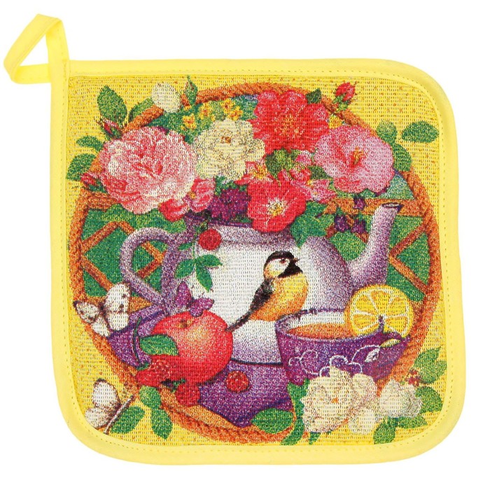 Прихватка "Доляна" Веранда, размер 17х17 см, хлопок 100%, рогожка 162 г/м2