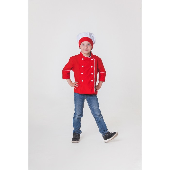 Детский карнавальный костюм "Шеф-повар", колпак, куртка, 4-6 лет, рост 110-122 см