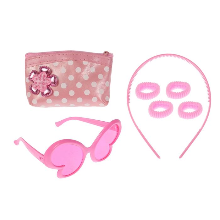 Набор для девочки "Цветок", 7 предметов: очки, ободок, сумка, 4 резинки