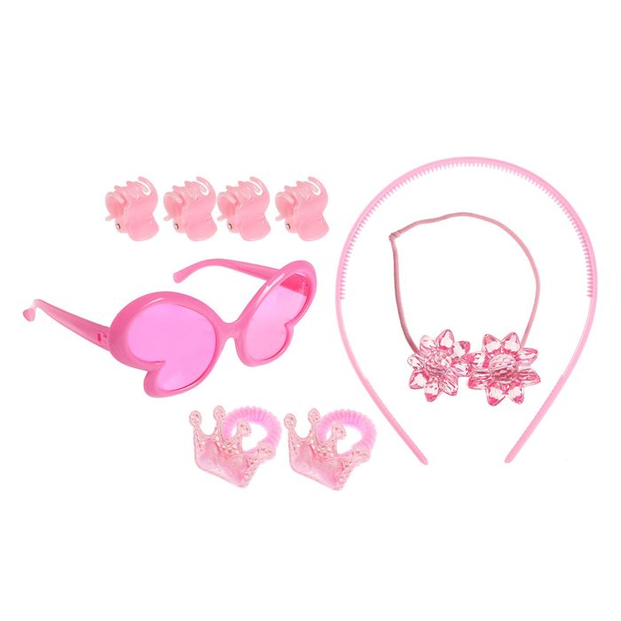 Набор для девочки "Какетка", 9 предметов: очки, ободок, 3 резинки, 4 краба