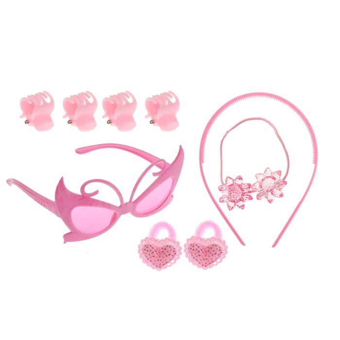 Набор для девочки "Красотка", 9 предметов: очки, ободок, 3 резинки, 4 краба