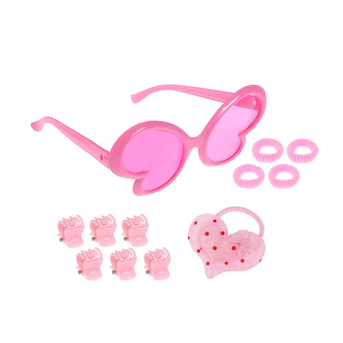 Набор для девочки "Загадка", 12 предметов: очки, 6 крабов, 5 резинок