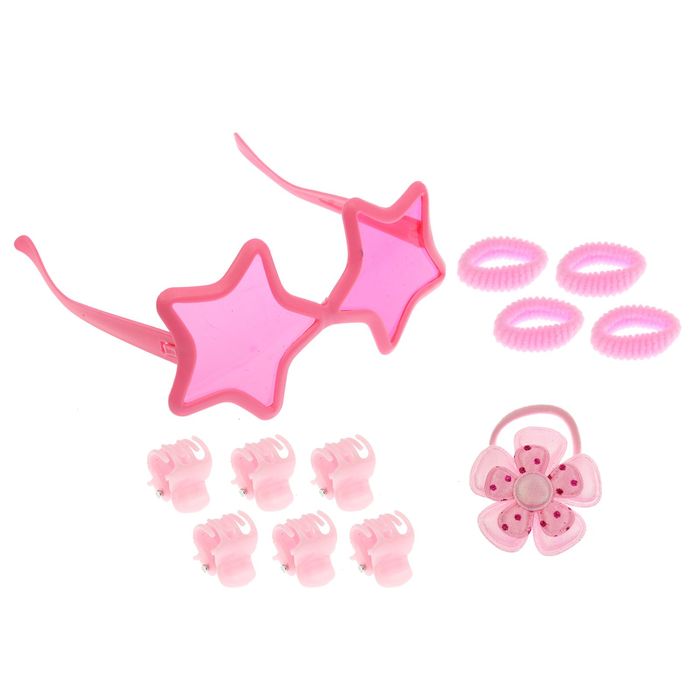 Набор для девочки "Очаровашка", 12 предметов: очки, 6 крабов, 5 резинок