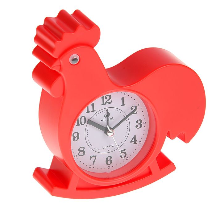 Будильник детский "Петушок-качалка", 14х13 см, микс