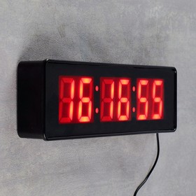

Часы настенные электронные, цифры красные 9х32 см