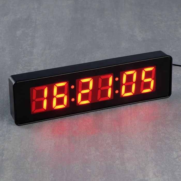 Часы настенные электронные Mirror face clock, цифры красные