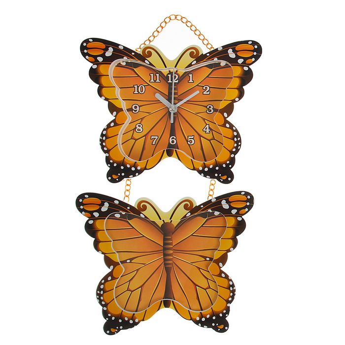 Часы настенные детские "Бабочки" + фоторамка 9,5 × 13 см