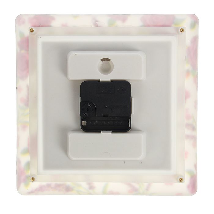 Часы настенные квадратные "Лаванда и розы", 20 × 20 см