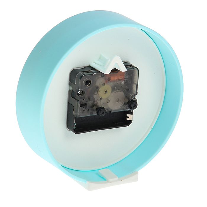 Будильник круг на подставке, белый циферблат, микс ТИХИЙ ХОД d=13см