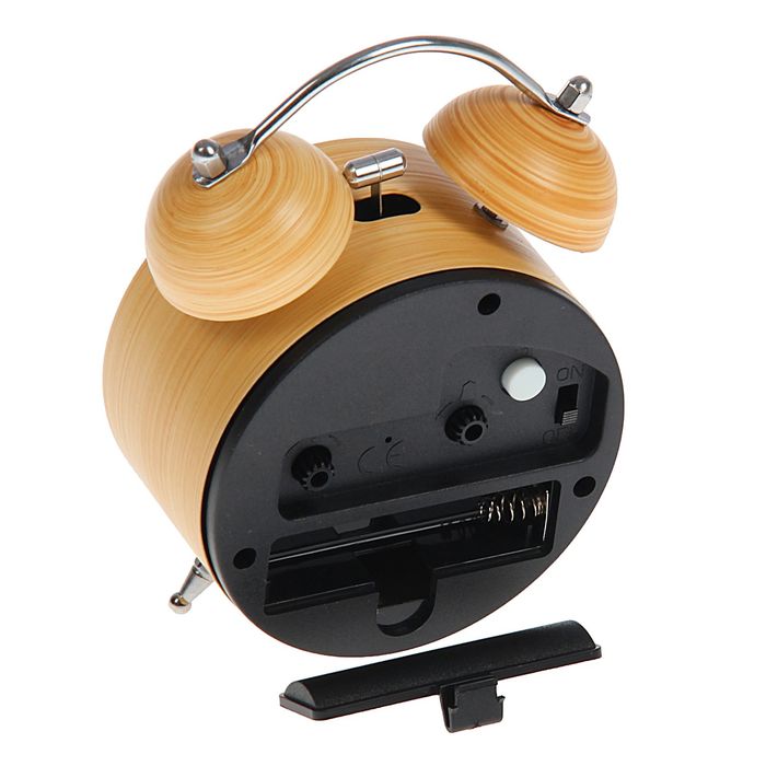 Будильник d=8см, коричневый под старину, на циферблате Биг Бен