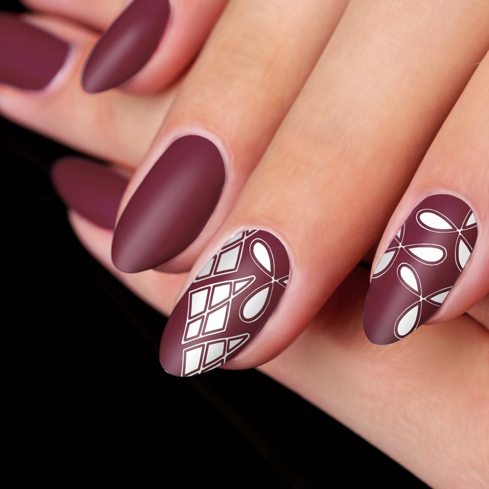 Декоративная наклейка-скотч для ногтей "Узор" цвет серебристый