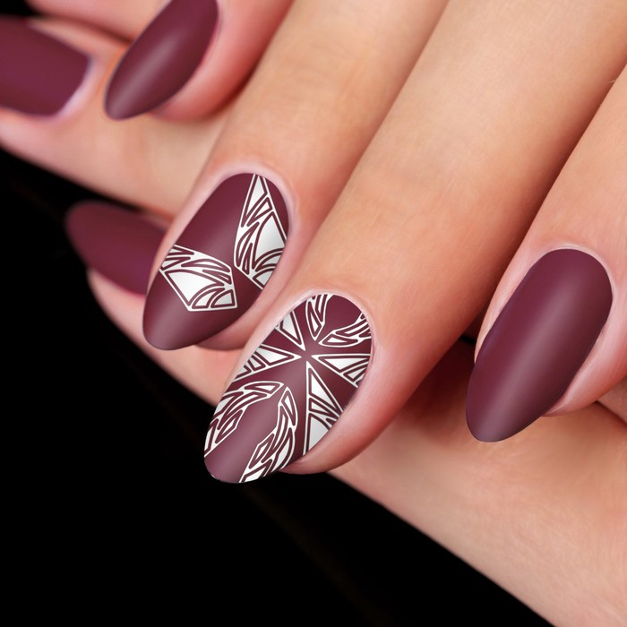 Декоративная наклейка-скотч для ногтей "Узор" цвет серебристый