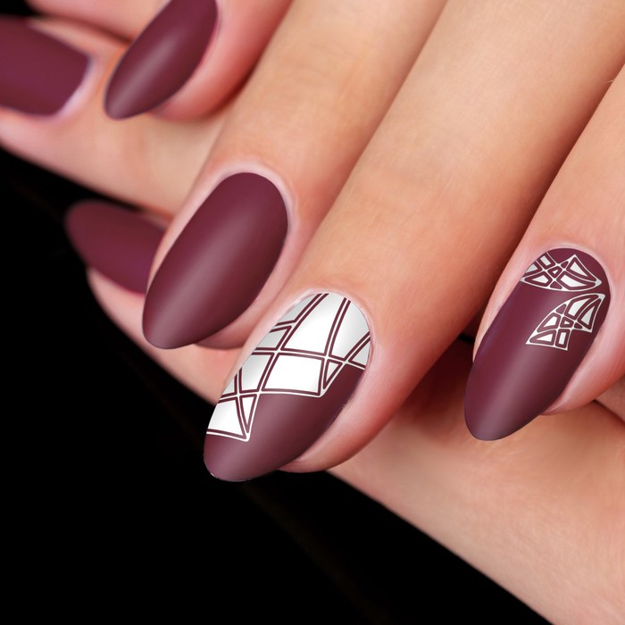 Декоративная наклейка-скотч для ногтей "Узор" цвет серебристый