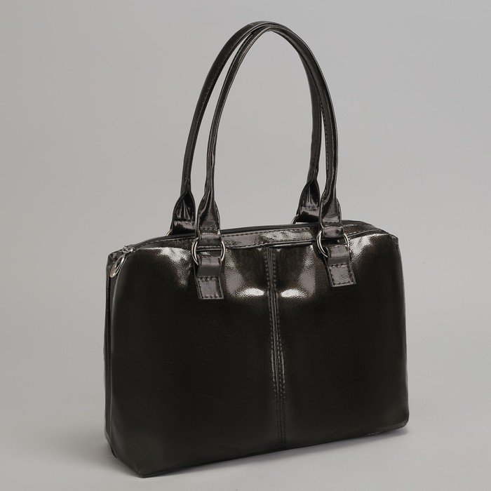 Сумка женская на молнии, 1 отдел, 2 наружных кармана, цвет чёрный