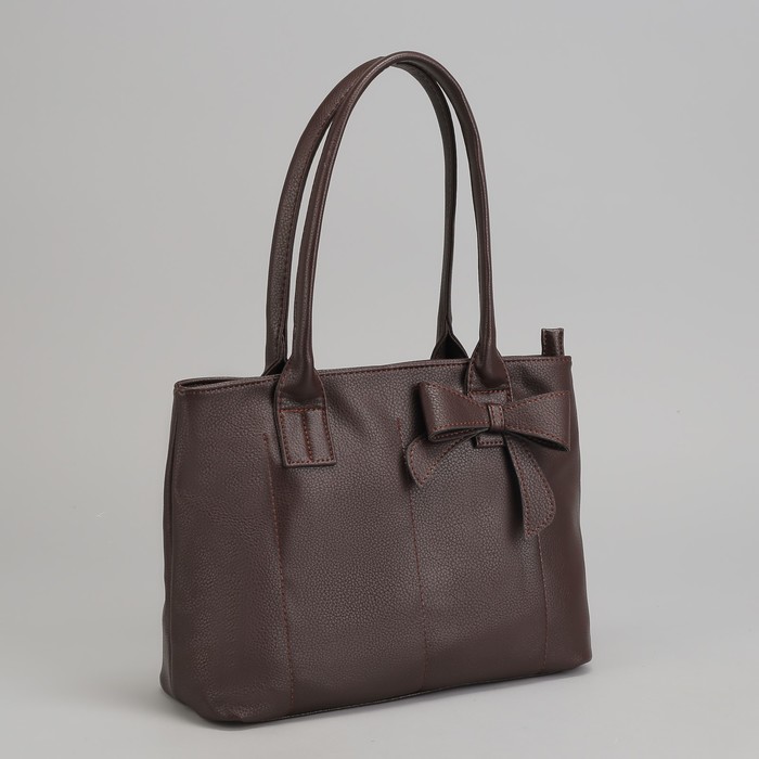 Сумка женская на молнии, 1 отдел с перегородкой, наружный карман, цвет коричневый