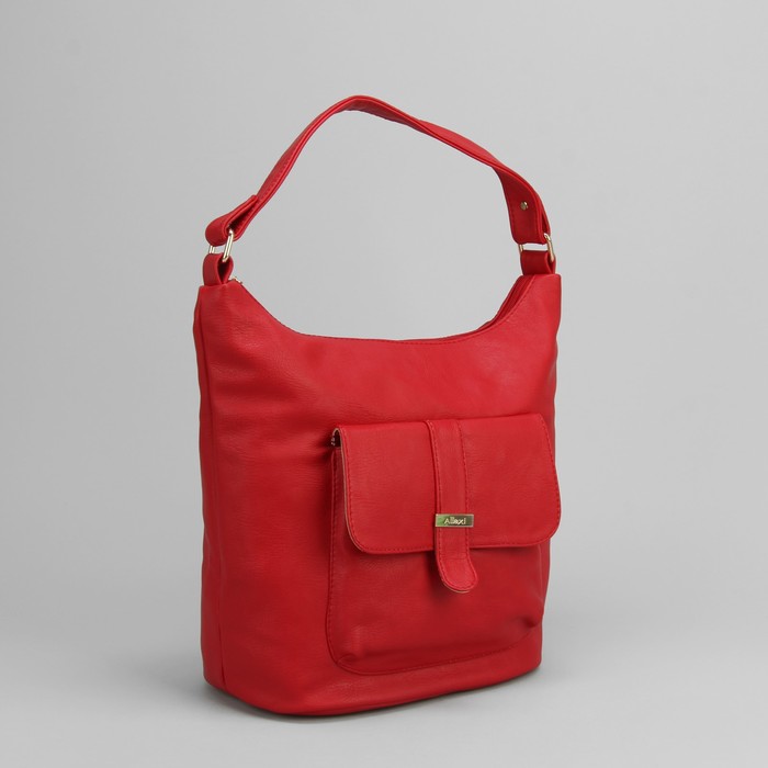 Сумка женская на молнии, 1 отдел, 2 наружных кармана, цвет красный