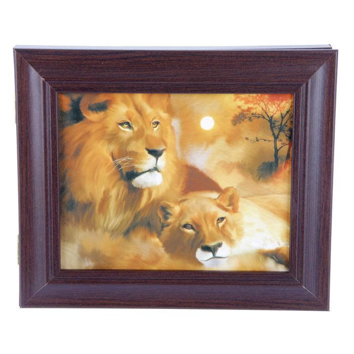 Ключница "Львы" 25х30 см Венге