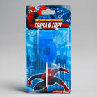 Свеча в торт 5 "С Днем рождения", Человек Паук