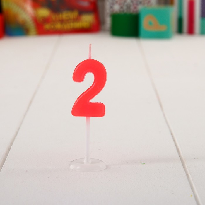 Свеча в торт цифра Дисней 2 "С Днем рождения", Тачки