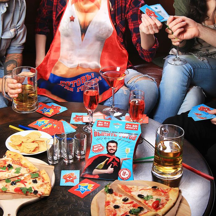 Игра алкогольная с фантами "Выпить готов", фартук пионера