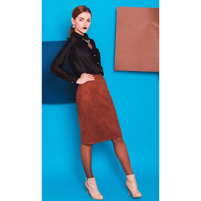 Юбка женская 5794, размер 44, рост 164 см, цвет коричневый