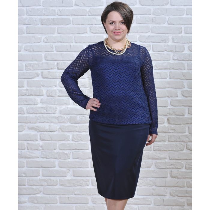 Юбка женская 5831, размер 50, рост 164 см, цвет синий