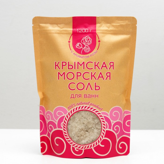 Соль для ванн морская "Крымская" Роза, 1200 г