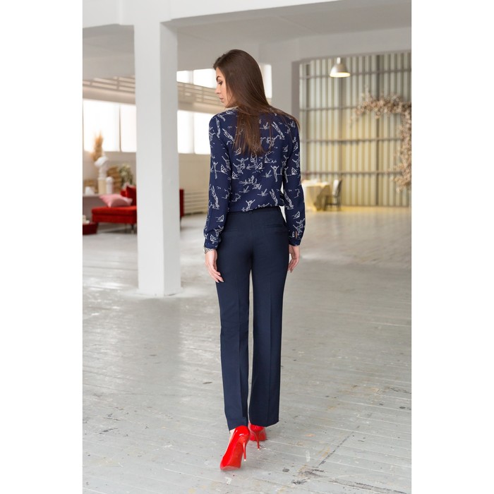 Брюки женские 5741а, размер 42, рост 164 см, цвет тёмно-синий