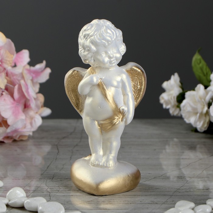Статуэтка "Амур 1" перламутровая с золотом, 5х6,5х13,5 см
