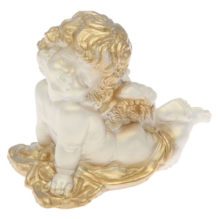 Статуэтка "Ангел на облаке" перламутровая, , с золотом, , 14,5х9,5х12 см