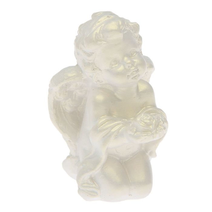 Статуэтка "Малыш с розой" перламутровая, 4х5х7 см