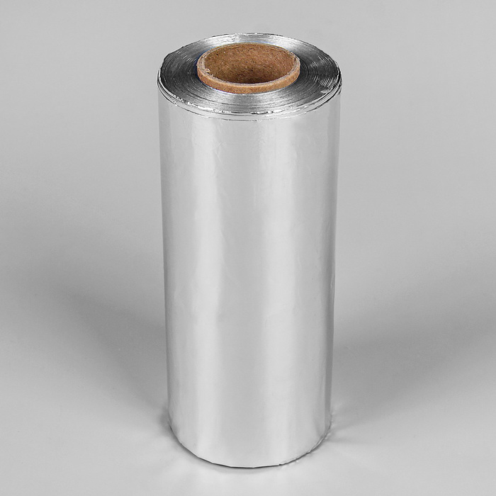 Фольга парикмахерская, 12мкр, 100м, с отрезным ножом, цвет серебристый