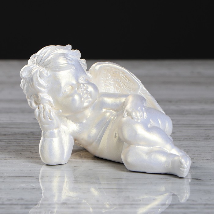 Статуэтка "Пупс лежит" перламутровая     7,5*13*8 см