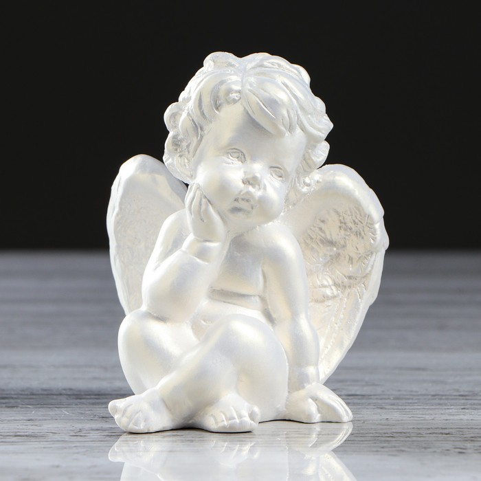 Статуэтка "Пупс сидит" перламутровая, 8х8х11,5 см