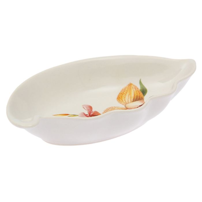 Салатник 150 мл "Гребешок", малый, белый с деколью, микс