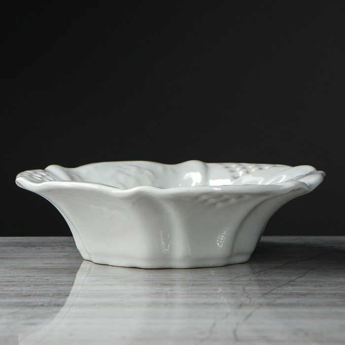 Конфетница "Лилия" средняя, белая, 20 см