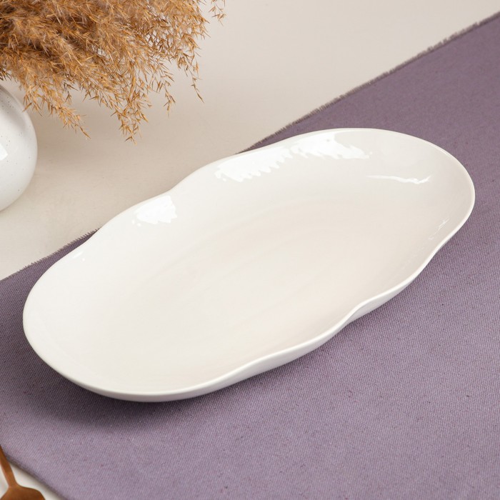 Блюдо для рыбы белое, 36 см