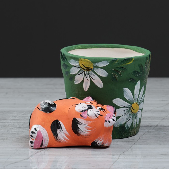 Горшок для цветов "Кот лежебока" 8,5 см, микс