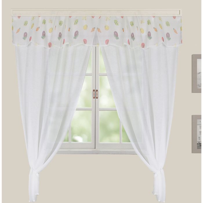 Комплект штор для кухни "Этель" №1: Овощное ассорти ширина 280 см, высота 170 см, 100% п/э