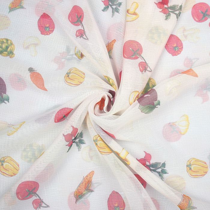 Комплект штор для кухни "Этель" №1: Овощное ассорти ширина 280 см, высота 170 см, 100% п/э