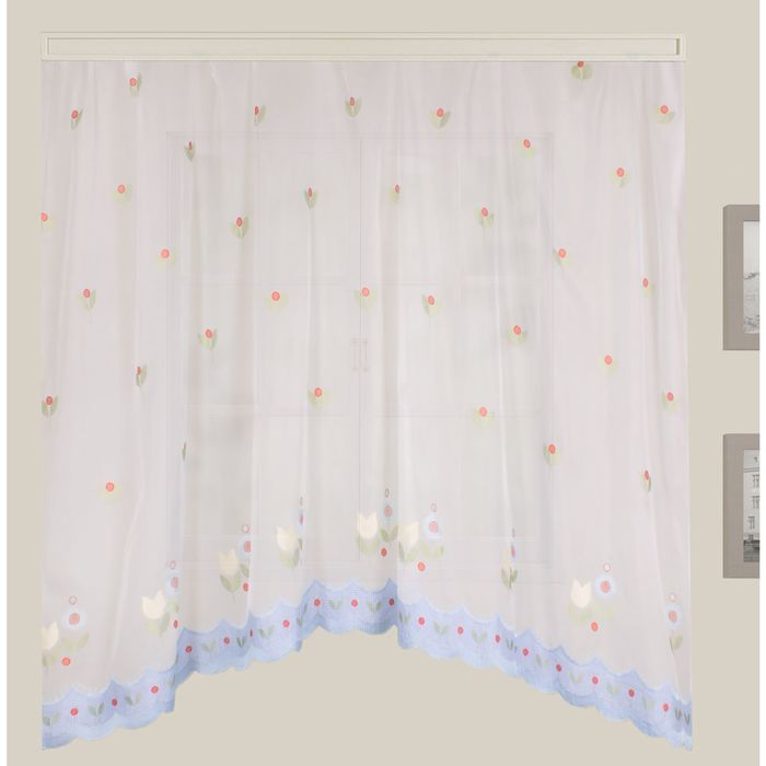 Штора для кухни "Этель" №3: Цветы ширина 280 см, высота 170 см, 100% п/э