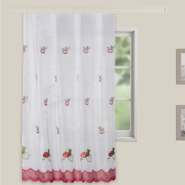 Тюль для кухни "Этель" Тыква 140х200 см, 1 шт. 100% п/э